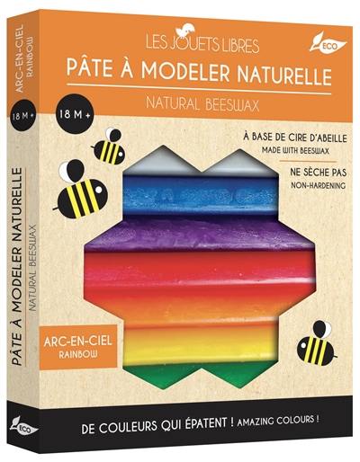 PATE-A-MODELER-CIRE-DABEILLE-4-COULEURS-ARC-EN-CIEL-JOUET